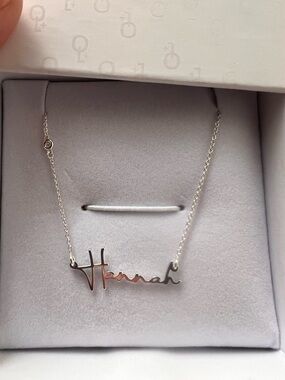 Personalized Hannah Sterling Silver Nameplate Necklace